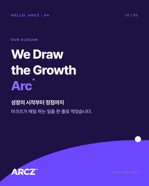 HELLO, ARCZ 04 — We Draw the Growth Arc (인스타그램 카드뉴스)